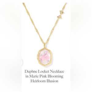 Kendra Scott x LSF Daphne Locket Necklace Marie Pink Blooming Heirloom Illusion